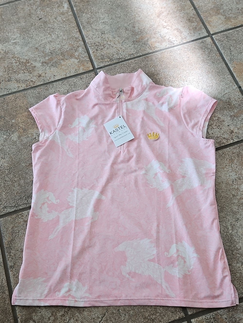 Pink Short-Sleeve Polo Top